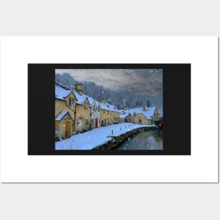 Castle Combe in the snow Posters and Art